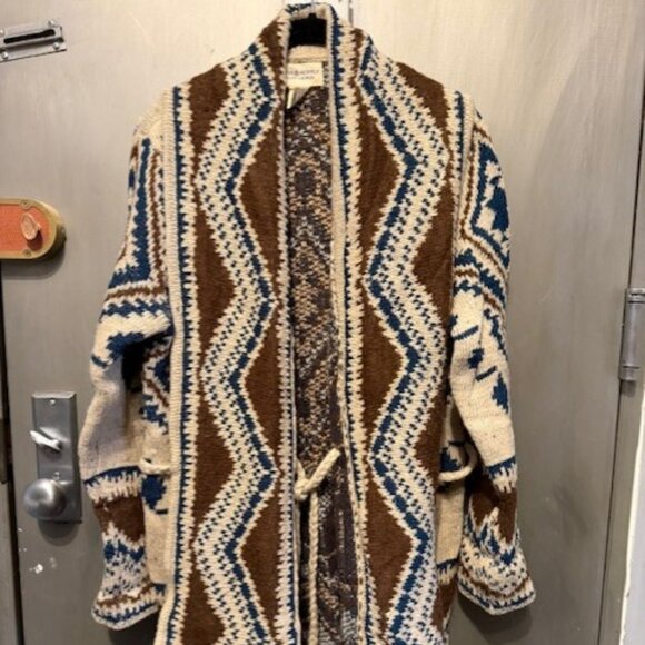 Retro Boho Ralph Lauren Denim supply Aztec Cardigan Sweater / Jacket - Picture 7 of 16